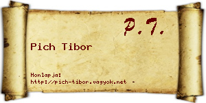 Pich Tibor névjegykártya